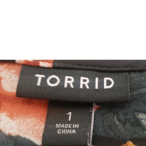 Torrid Multicolor Cold Shoulder Top Floral Plus Size 1 Blouse Casual Womens Boho - Picture 9 of 12